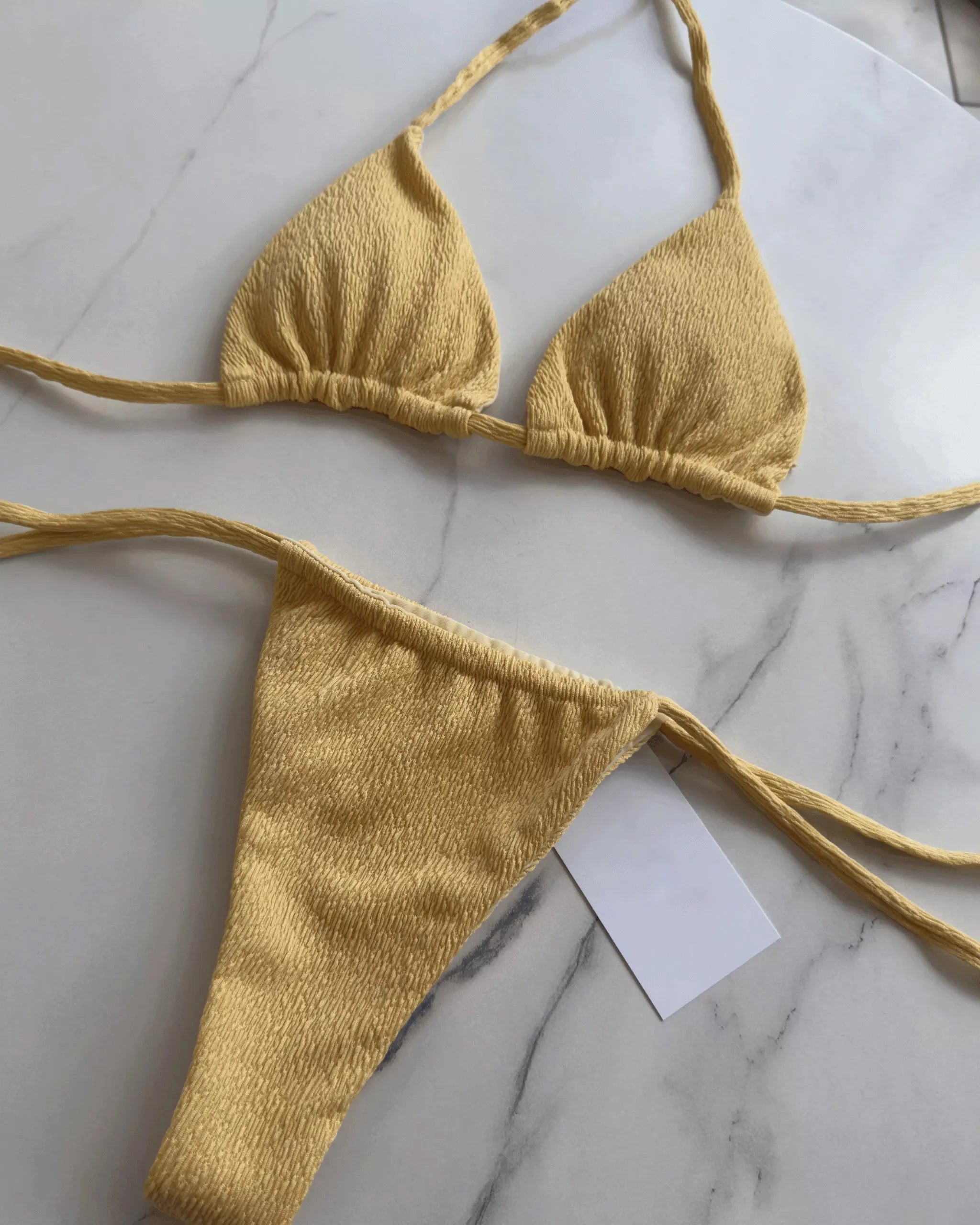 Brazilian-Style Swimwear — Women's Sexy Micro Bikini Set: 2-Piece Swimsuit featuring a Push-Up Padded Top and Thong Bottom